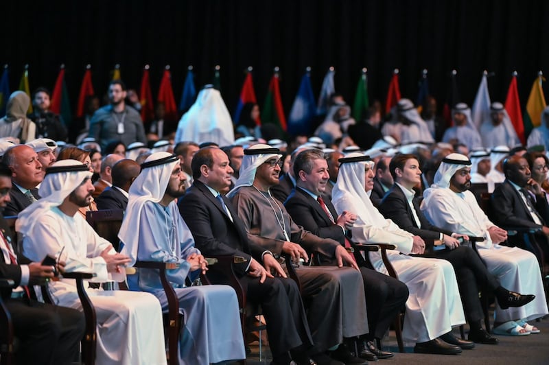 President Sheikh Mohamed, Sheikh Mohammed bin Rashid, Vice President and Ruler of Dubai, and Egyptian President Abdel Fattah El Sisi. Photo: Dubai Media Office