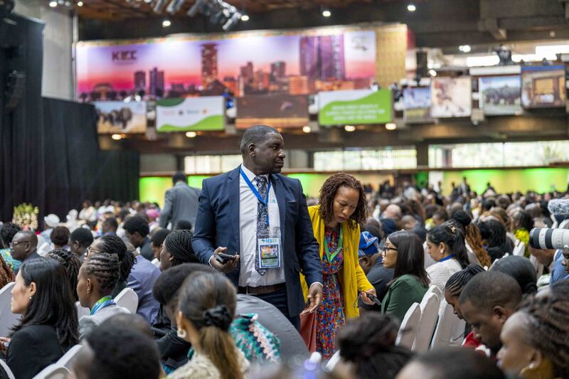Delegates at the Africa Climate Summit at the Kenyatta International Convention Centre in Nairobi, Kenya, on Monday. Bloomberg