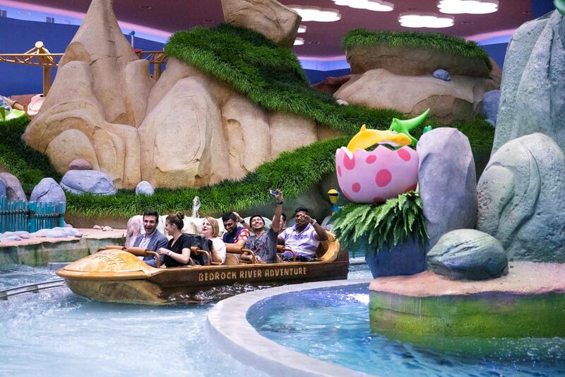 ABU DHABI, UNITED ARAB EMIRATES - JULY 24, 2018. 

The Flintstones Bedrock River Adventure at Bedrock land in Warner Bros World Abu Dhabi.

Almost 15,000 tickets for Warner Bros World Abu Dhabi have been sold ahead of opening to the public on Wednesday.


(Photo by Reem Mohammed/The National)

Reporter: 
Section: NA + AL