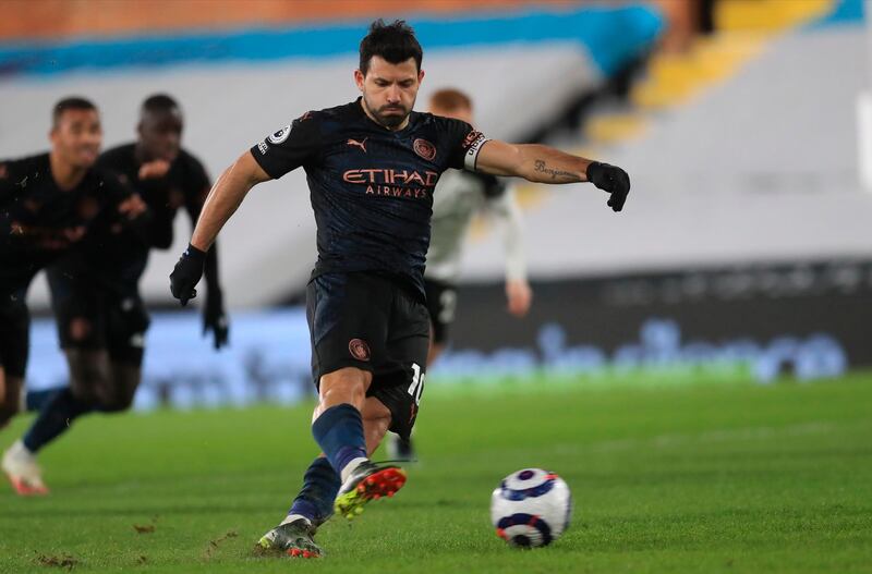 Sergio Aguero 6 - He took a while to click into City’s rhythm and was wasteful with some of his passing, but when he was needed to step up for the penalty, he didn’t falter. EPA