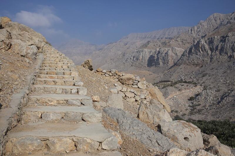 A part of the Hajar Mountains from the historic Dhayah Fort north of Ras Al Khaimah. Silvia Razgova / The National