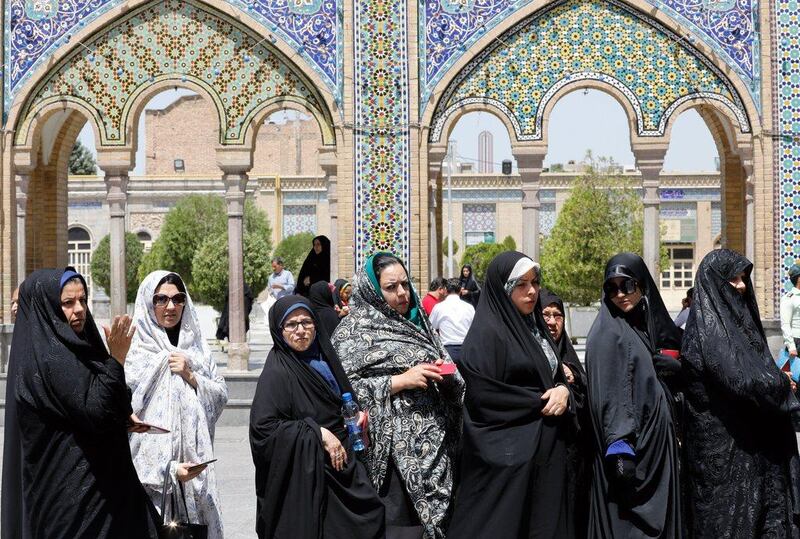 Women wait to cast their ballots during the 2017 presidential elections.