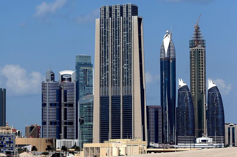 Property became more expensive for buyers from key markets such as India, Pakistan and the United Kingdom throughout last year as the dollar increased in value. Pictured, DIFC. Satish Kumar / The National