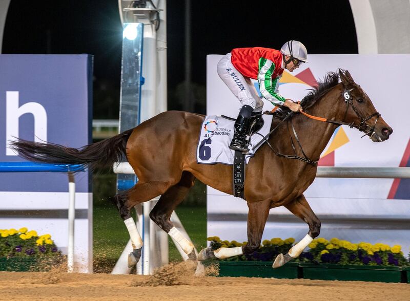 Dubai, U.A.E., February 7, 2019.   Group 2 Al Maktoum Challenge Round-2, 5th race winner, North America with rider, Richard Mullen.
Victor Besa/The National
Section:  SP
Reporter:  Amith Passela