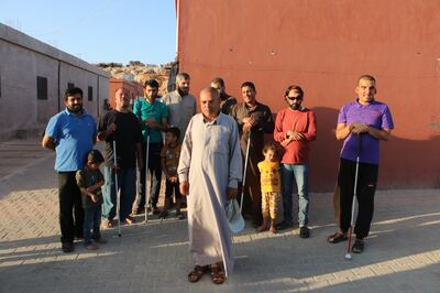 A group of Nour Village residents. Abd Almajed Alkarh / The National
