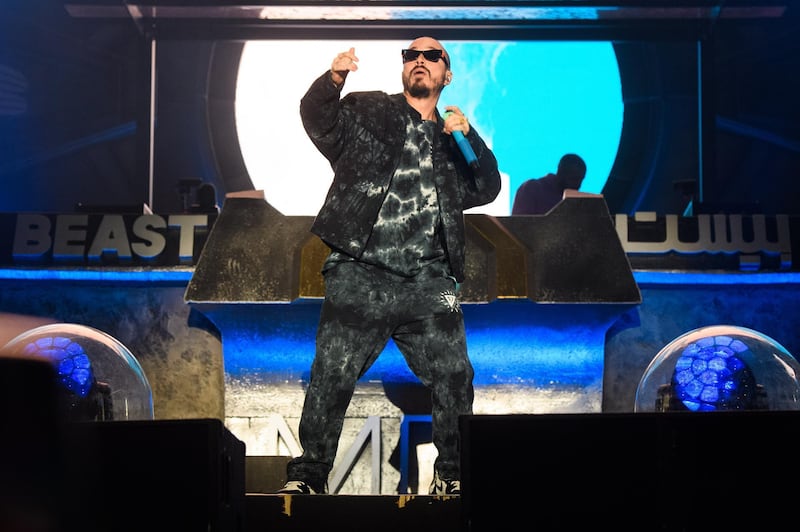 J Balvin during MDL Beast, a three-day festival in Riyadh, Saudi Arabia, bringing together the best in music, performing arts and culture.