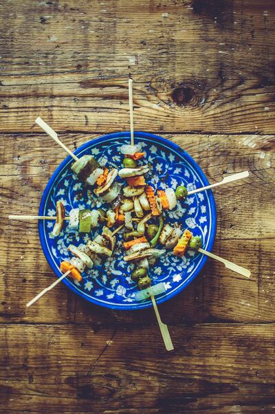 Beach food: mezze skewers. Courtesy Scott Price