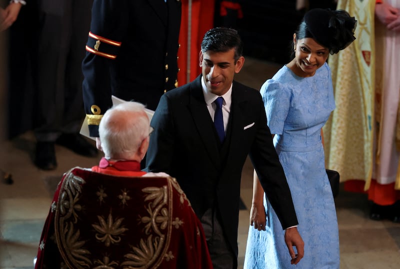British Prime Minister Rishi Sunak and his wife Akshata Murty. PA Wire
