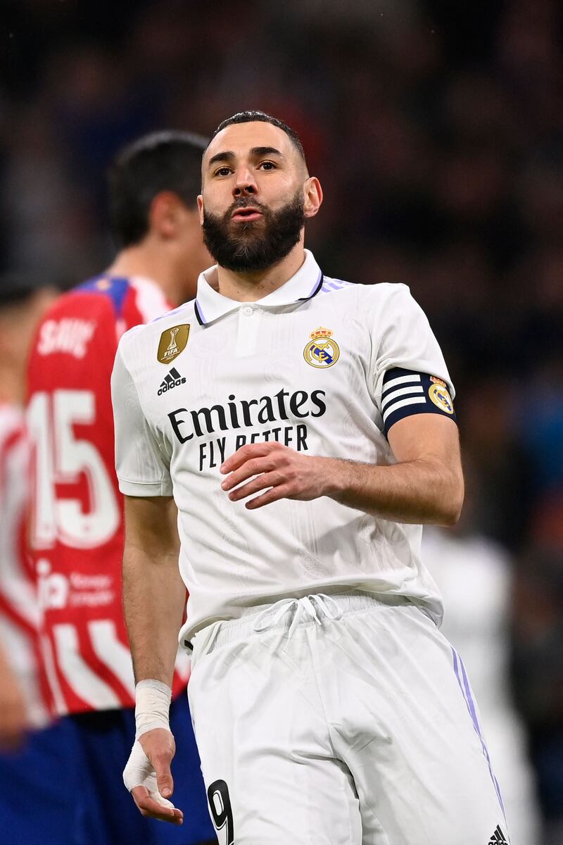 Real Madrid's French forward Karim Benzema at the Santiago Bernabeu. AFP