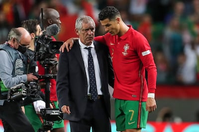 Portugal coach Fernando Santos with Cristiano Ronaldo. EPA