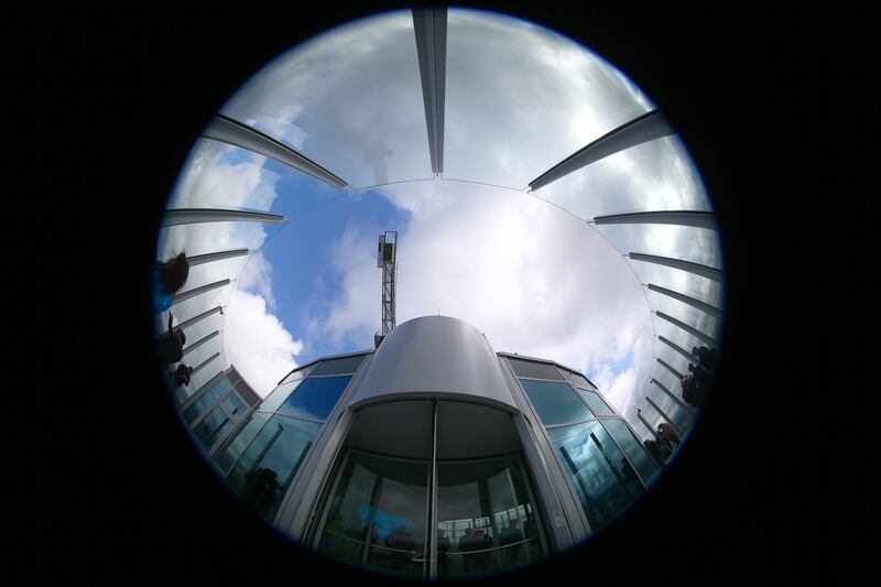 A general view inside Thyssenkrupp's elevator test tower is pictured in Rottweil, Germany. Thomas Niedermueller / Reuters