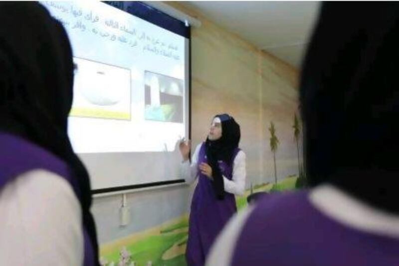 lama Sa’ady is one of the girls at Al Danah School in Abu Dhabi who gave a presentation for other pupils about the story of Isra and Miraj, and distributed their own informative brochures about the event.