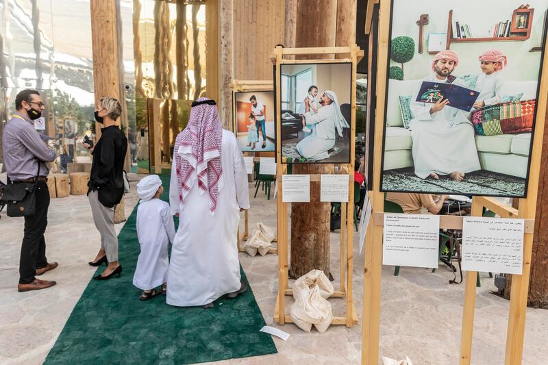 The organisers of the Swedish pavilion hope that the personal stories illustrated in the Swedish - Emirati Dads exhibition will initiate conversations on the advantages of sharing parental leave.