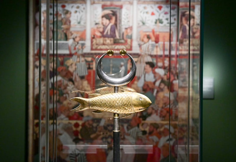 A 17th-century Mughal dominion Fish Standard used in a parage or on the battlefield. It is on display at the Sharjah Museum of Islamic Civilisation. All photos: Khushnum Bhandari / The National