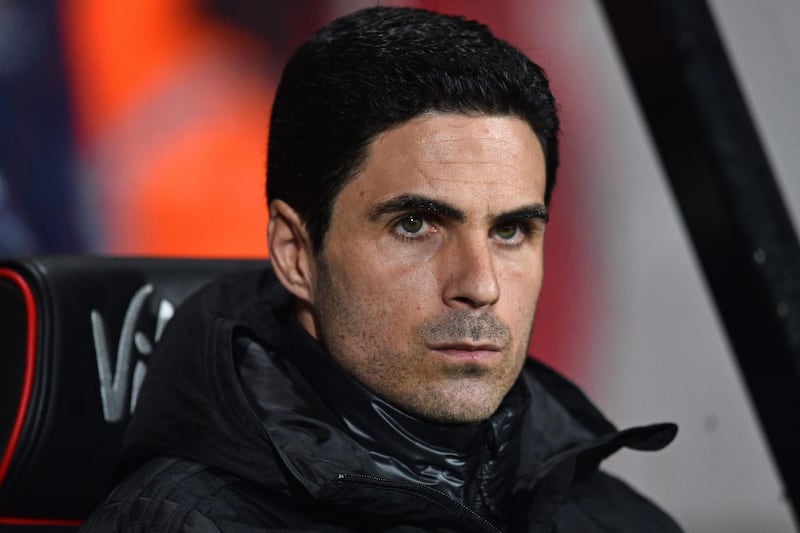 (FILES) In this file photo taken on January 27, 2020 Arsenal's Spanish head coach Mikel Arteta awaits kick off in the English FA Cup fourth round football match  between Bournemouth and Arsenal at the Vitality Stadium in Bournemouth, southern England. Arsenal manager Mikel Arteta has tested positive for the coronavirus, the Premier League club announced on March 12, 2020. "Our London Colney training centre has been closed after head coach Mikel Arteta received a positive Covid-19 result this evening," the Arsenal statement read.
 - RESTRICTED TO EDITORIAL USE. No use with unauthorized audio, video, data, fixture lists, club/league logos or 'live' services. Online in-match use limited to 120 images. An additional 40 images may be used in extra time. No video emulation. Social media in-match use limited to 120 images. An additional 40 images may be used in extra time. No use in betting publications, games or single club/league/player publications.
 / AFP / Glyn KIRK                           / RESTRICTED TO EDITORIAL USE. No use with unauthorized audio, video, data, fixture lists, club/league logos or 'live' services. Online in-match use limited to 120 images. An additional 40 images may be used in extra time. No video emulation. Social media in-match use limited to 120 images. An additional 40 images may be used in extra time. No use in betting publications, games or single club/league/player publications.
