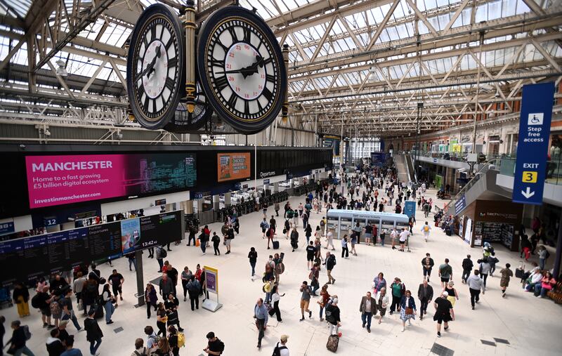 Waterloo Station in central London. Services on more than half of the UK's rail network may be suspended next week during three days of rail strikes. EPA