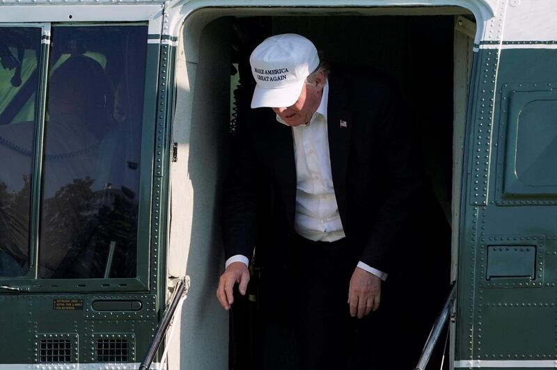 U.S. President Donald Trump walks from Marine One as he return to the White House in Washington, U.S., July 1, 2018.      REUTERS/Joshua Roberts