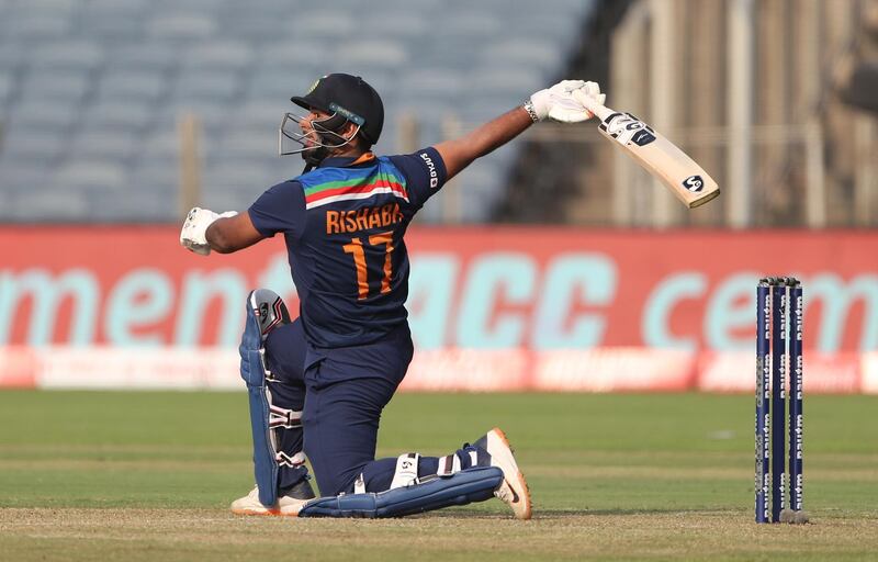 Rishabh Pant hit 77 off 40 balls in Pune on Friday. Getty