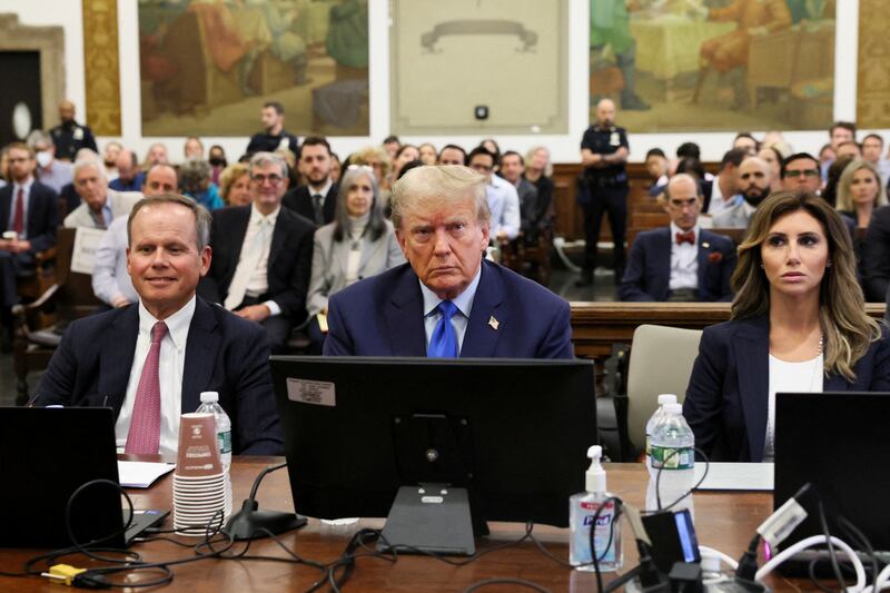 Former US president Donald Trump attends the trial against him, his adult sons, the Trump Organisation and others in a civil fraud case brought by state Attorney General Letitia James, at a Manhattan court. Reuters