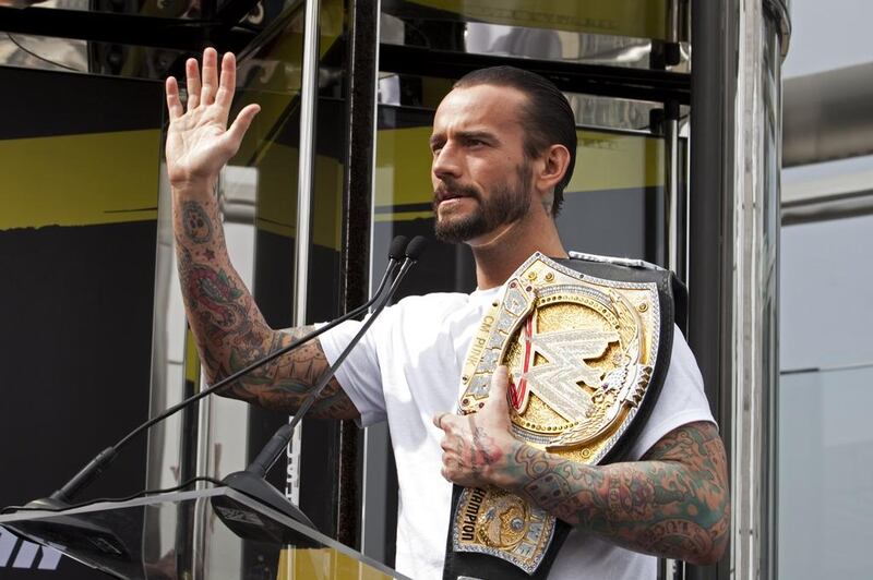 CM Punk shown at a WWE event at Zayed Sports City in Abu Dhabi in 2012. Sarah Dea / The National / February 9, 2012