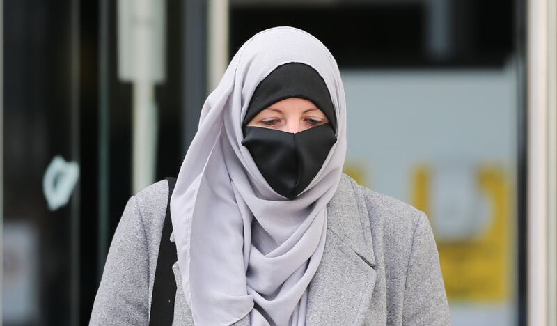 Former member of the Defence Forces Lisa Smith leaves the Special Criminal Court in Dublin where she is facing terror-related charges. PA