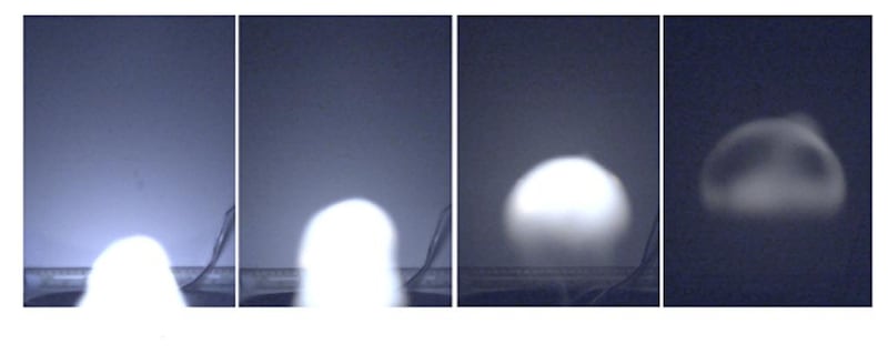 Picture capturing the phenomenon of ball lightning being created. Photo Courtesy USAF

