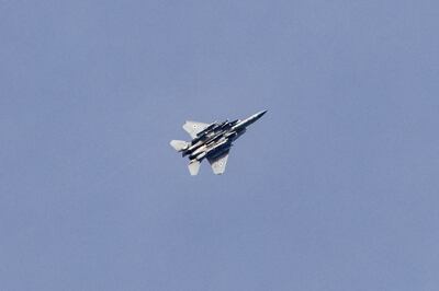 An Israeli F-35 jet fighter flying above north Gaza on November 22. AFP