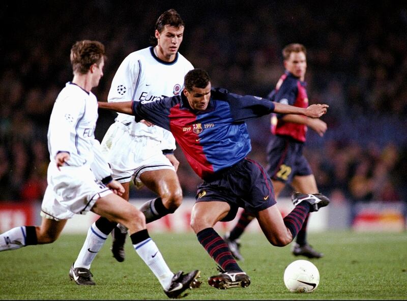 8 Dec 1999:  Rivaldo of Barcelona in action against Sparta Prague during the UEFA Champions League group A match at the Nou Camp in Barcelona, Spain. Barcelona won 5-0. \ Mandatory Credit: Clive Mason /Allsport
