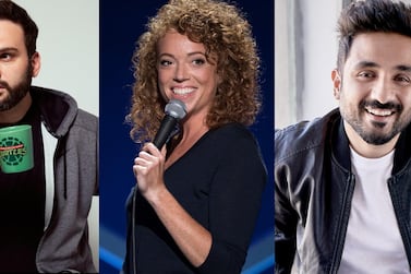 Nemr, Michelle Wolf and Vir Das will all host gigs in the UAE as part of this year's Dubai Comedy Festival. Supplied