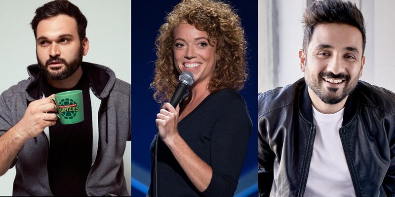 Nemr, Michelle Wolf and Vir Das will all host gigs in the UAE as part of this year's Dubai Comedy Festival. Supplied