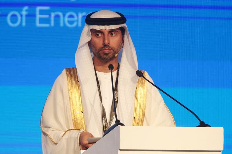 Oil ministers are meeting in Algiers to discuss the oil market. Suhail Al Mazrouei, the UAE Minister of Energy, above, said the country would support any broad, coordinated effort to limit supply. Christopher Pike / The National