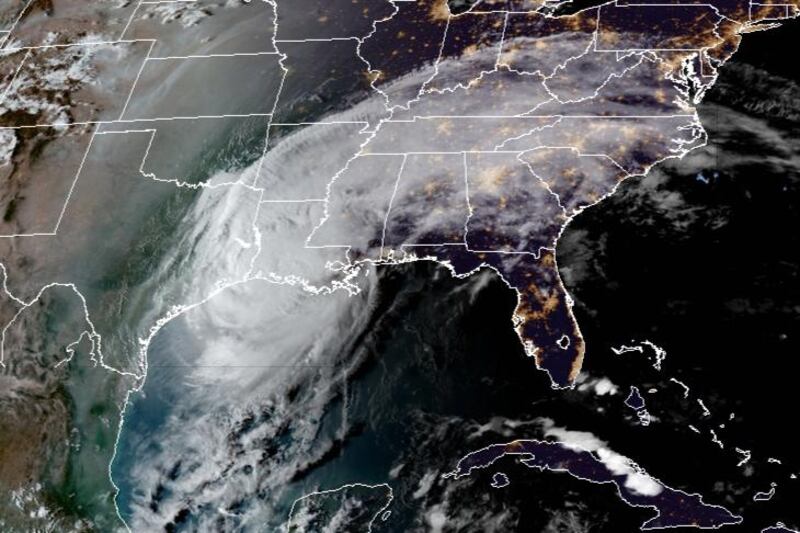 Satellite image shows Hurricane Delta over the US Gulf Coast. AFP