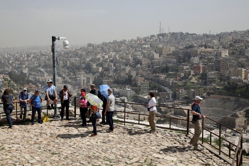 Tourists at the Amman Citadel, a  Roman site on March 10, 2020. Reuters