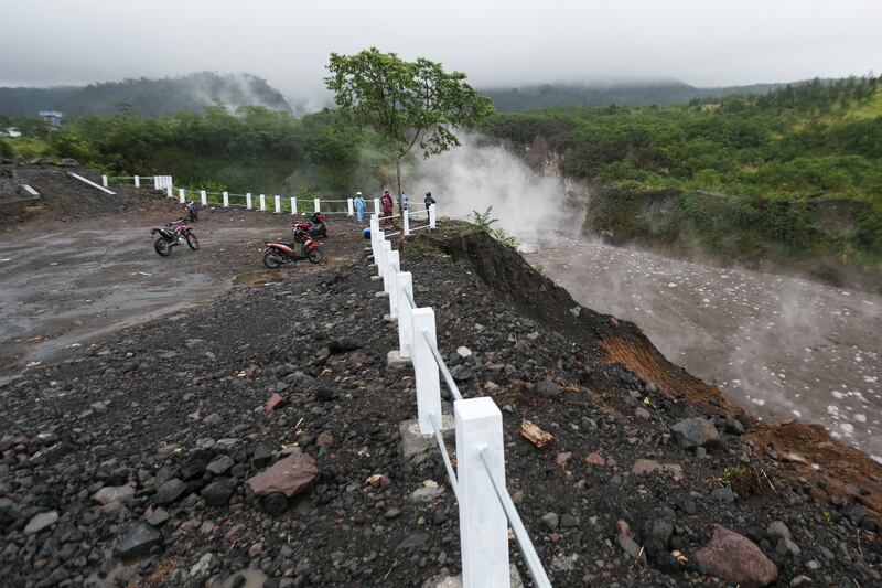 Hot lava at the downstream of the Gendol river in Cangkringan. Reuters