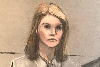 "Full House" actress Lori Loughlin appears on screen during a virtual court hearing where she was sentenced to a prison term of two months for participating in a vast U.S. college admissions scam, in a courtroom sketch in Boston, Massachusetts, U.S. August 21, 2020. Jane Collins via REUTERS.  NO RESALES. NO ARCHIVES. MANDATORY CREDIT