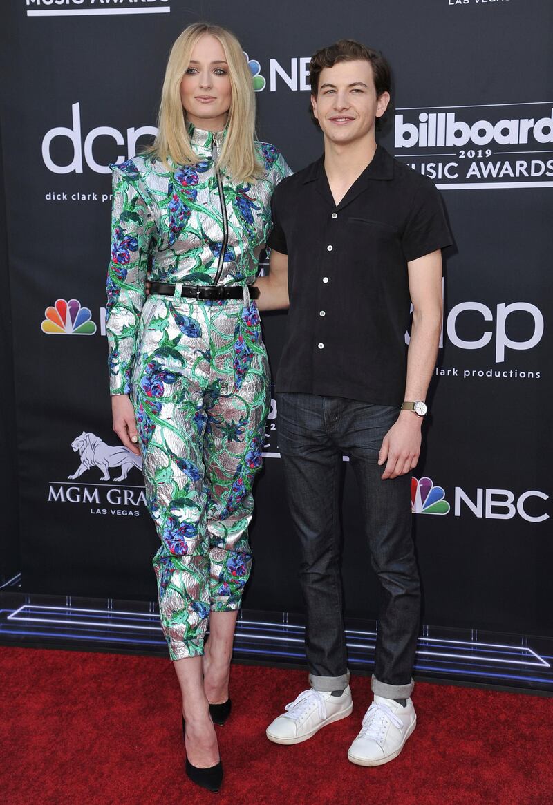 Sophie Turner and Tye Sheridan arrive at the 2019 Billboard Music Awards. AP