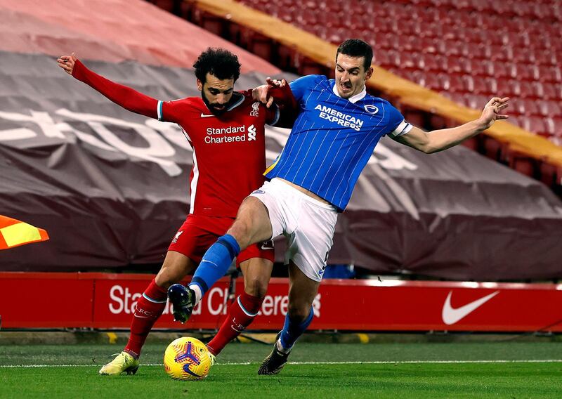 Lewis Dunk - 8. A rock at the heart of the defence. The captain made repeated blocks and marshalled the side confidently even when they were under massive pressure. He made a telling block from Firmino. PA