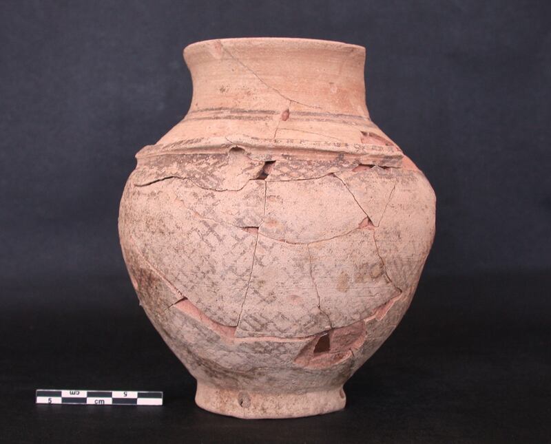 A pot found at the Hili archaeological site. Photo: S. Mery and the French Archaeological Mission to Abu Dhabi