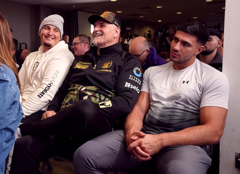 Father John Fury and brother Tommy Fury in the audience. PA
