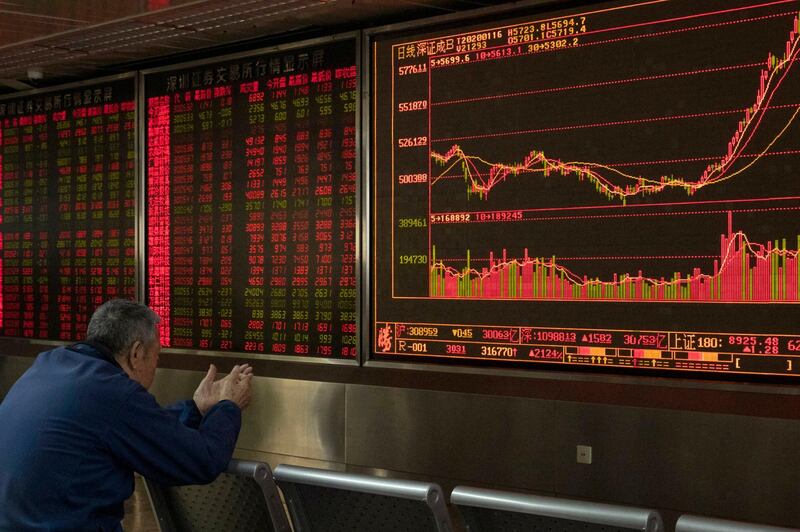 FILE - In this Jan. 16, 2020, file photo, an investor monitors stock prices at a brokerage in Beijing. Several factors are pointing to a possible rebound in emerging market stocks this year. Stocks in China and other developing economies notched solid gains in 2019, but lagged the blockbuster market returns delivered by publicly traded companies in the U.S. and other developed economies. (AP Photo/Ng Han Guan, File)