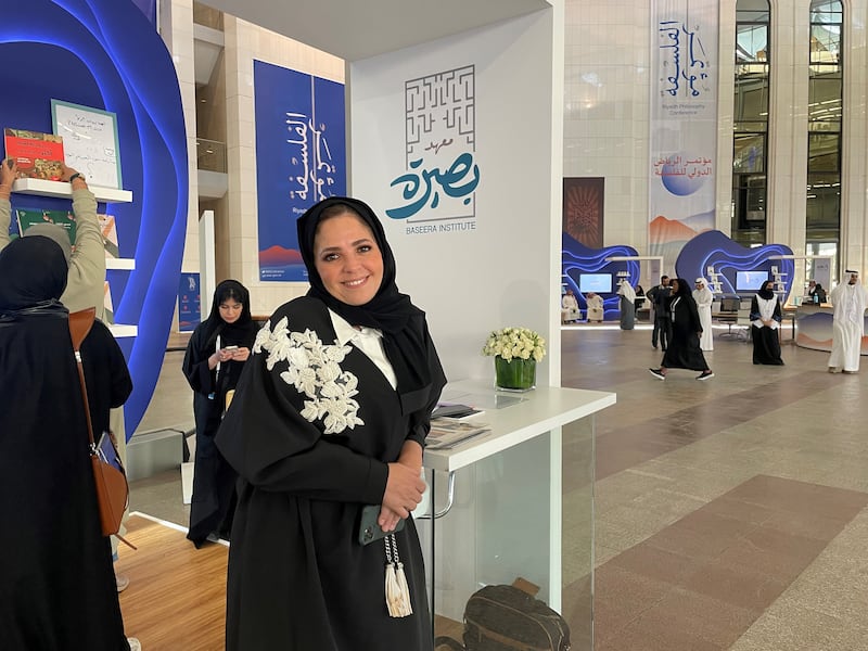 Dalia Toonsi, founder and general manager of Baseera Educational Consultancy at the Riyadh Philosophy Conference. Mona Farag / The National