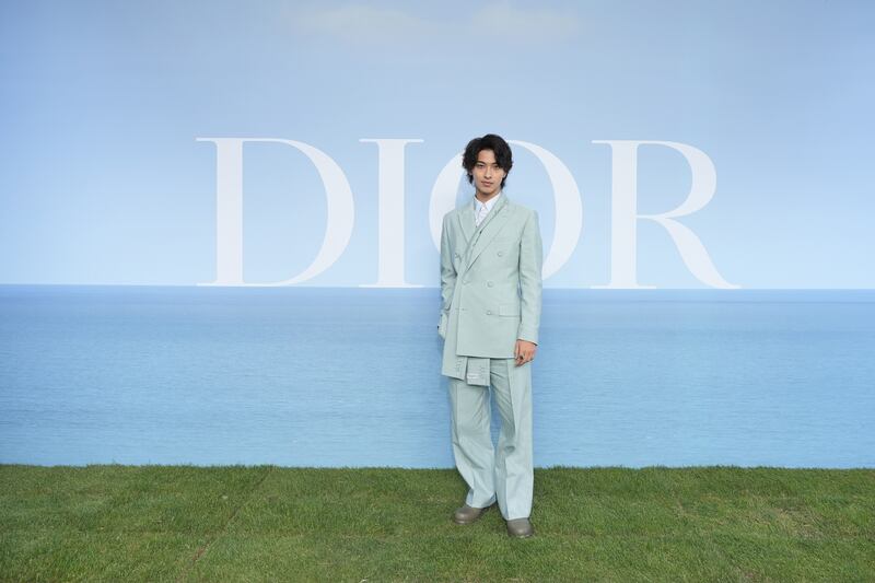 Japanese actor and model Ryusei Yokohama attends the Dior Homme photocall. Getty Images For Christian Dior