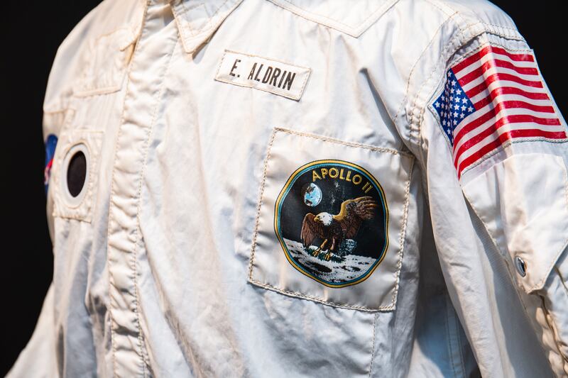 A close-up of the shirt pocket of Mr Aldrin's in-flight jacket. Photo: Sotheby's