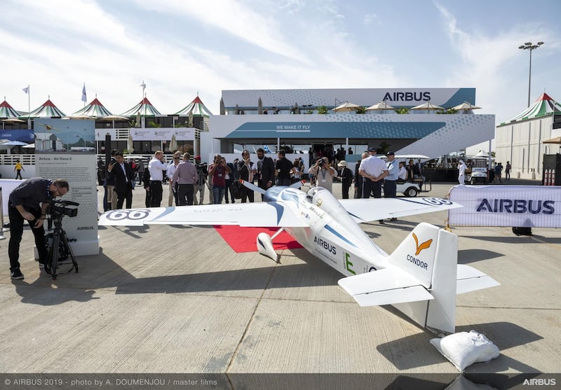Team Condor aviation e-racer on display at Dubai Airshow. Courtesy Airbus