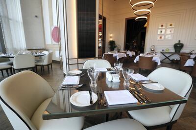 Dubai, United Arab Emirates - July 24, 2018: The restaurant. First look at the re-opened Address Downtown Dubai. Tuesday, July 24th, 2018 at The Address Downtown, Dubai. Chris Whiteoak / The National