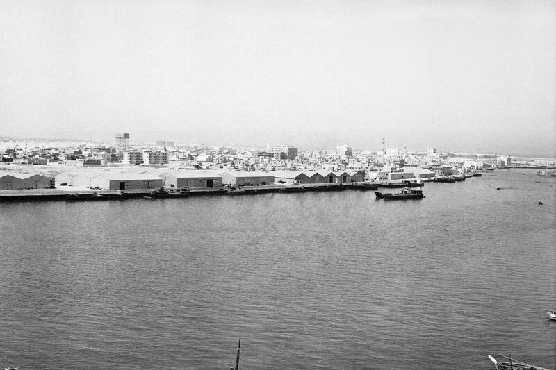 The Dubai side of the creek taken from the roof of the Carlton Hotel in July 1970.Courtesy Michael Hamilton-Clark