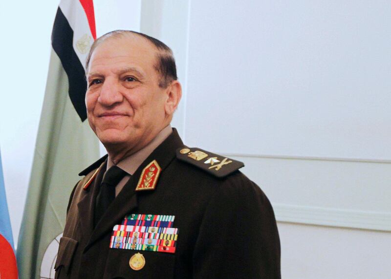 FILE PHOTO - Egypt's Chief of Staff of the Armed Forces Sami Anan during a meeting in Cairo, Egypt March 29, 2011. REUTERS/Khaled Desouki/Pool/File Photo