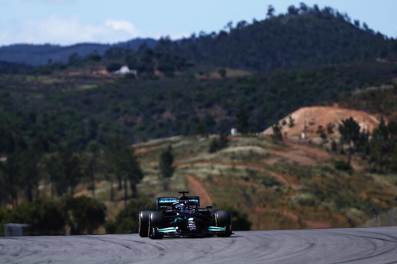 Mercedes driver Lewis Hamilton during practice for the Portuguese Grand Prix at Autodromo Internacional Do Algarve on Friday, April 30. Getty