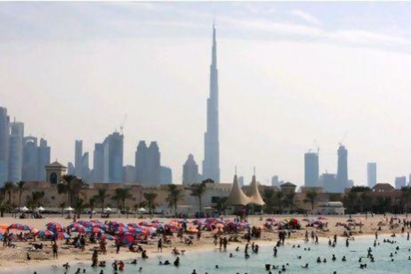Dubai received 859,581 hotel guests in December last year, compared with 165,212 in Abu Dhabi. Pawan Singh / The National