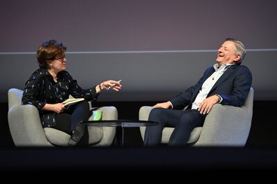 'New York Magazine' editor at large, Kara Swisher, and Ted Sarandos on stage at Cannes Lions 2022. Getty Images